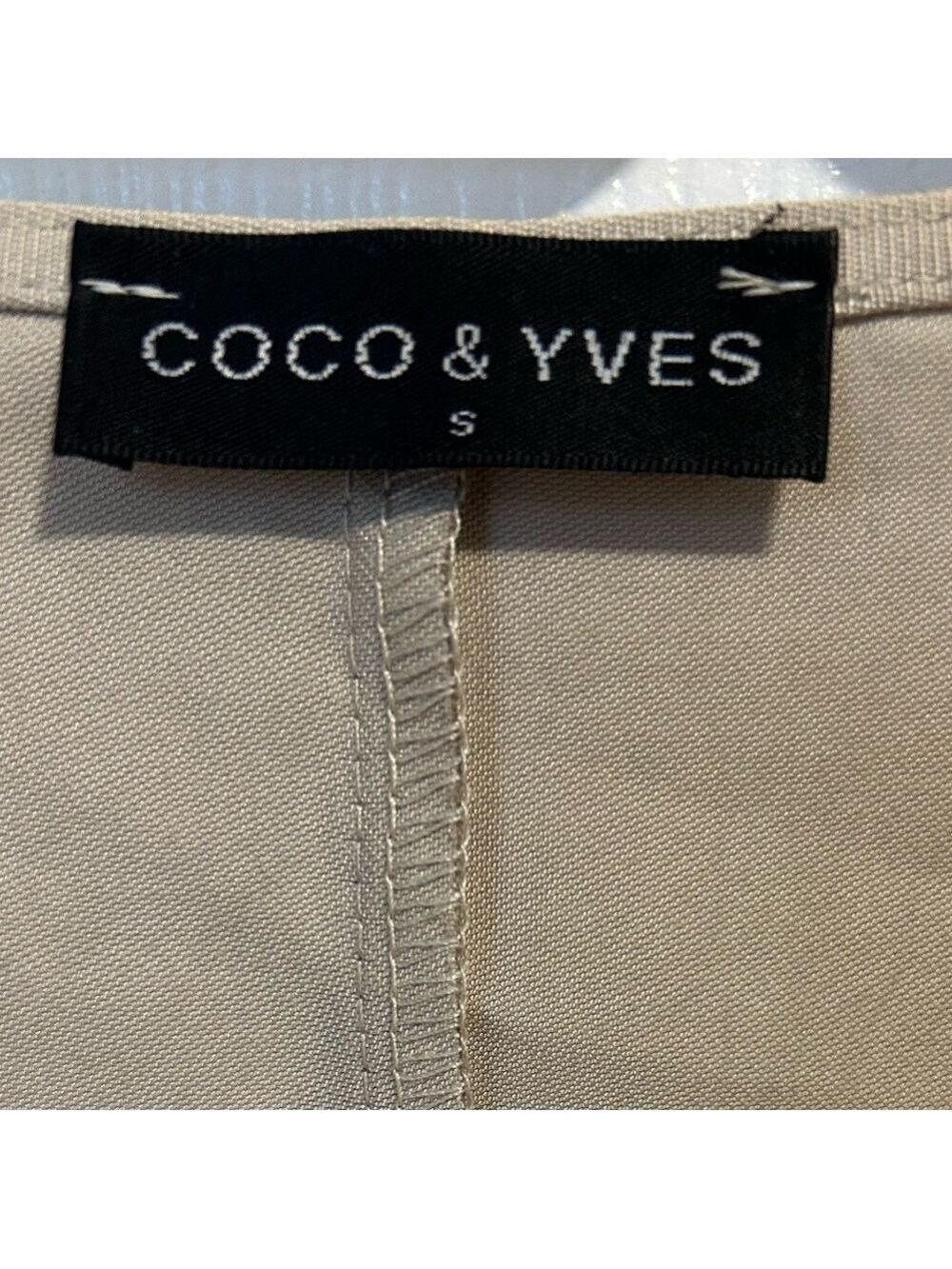 Coco & Yves Front Tie Women's Top, Size Small, Colour Khaki Beige. - Picture 6 of 8